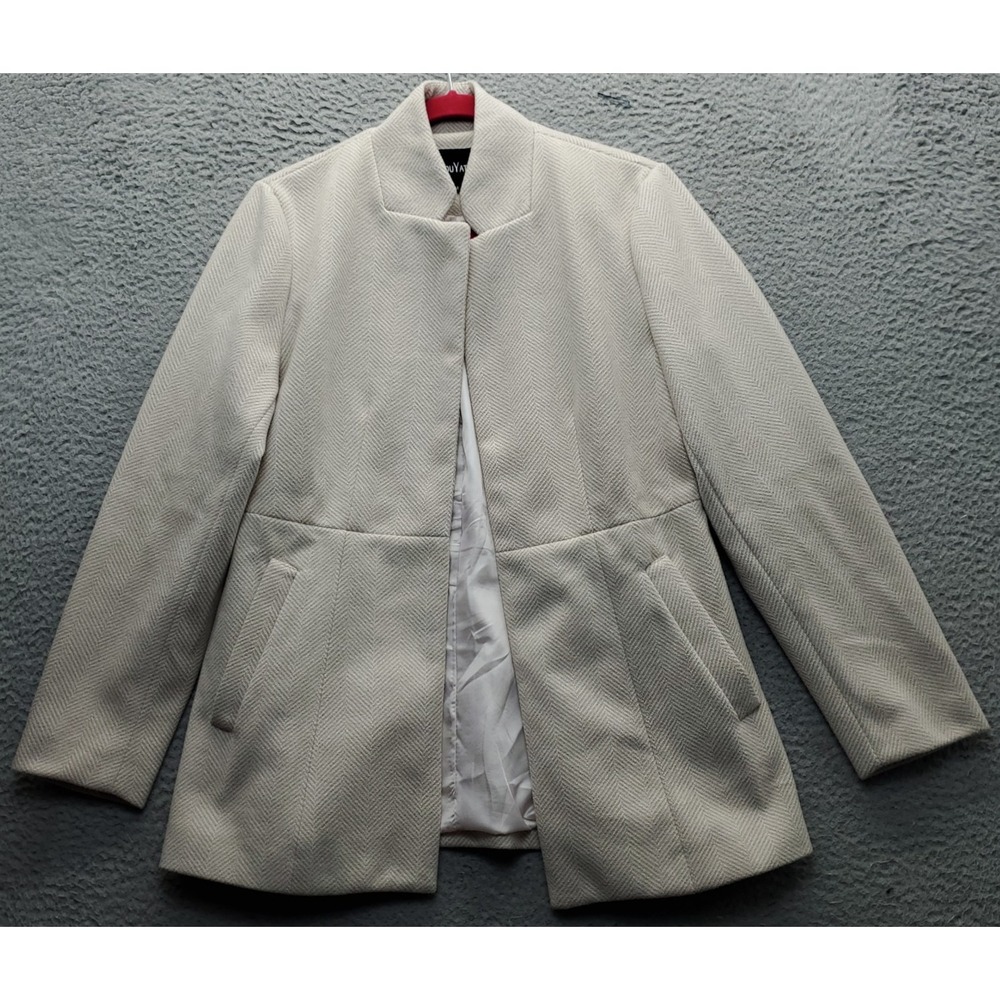Chouyatou Blazer Jackets Womens Medium Multi Herringbone‎ Long Sleeve Open Front